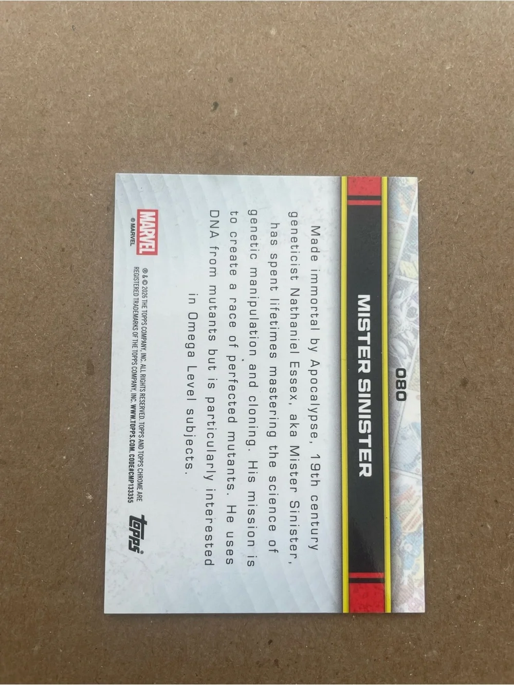 2026 Topps Chrome Marvel Comics Mister Sinister X-Fractor SP #080